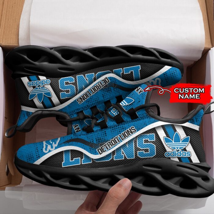 Detroit Lions Personalized NFL Max Soul Sneaker Adidas Ver 1