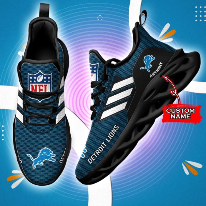 Detroit Lions Personalized NFL Max Soul Sneaker for Fans