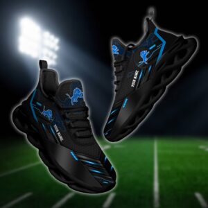 Detroit Lions Personalized NFL Sport Black Max Soul Shoes