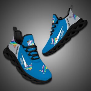 Detroit Lions Personalized Pride Month Luxury NFL Max Soul Shoes Ver 2