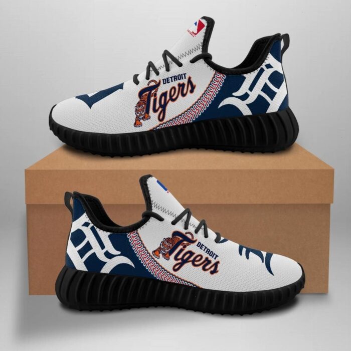 Detroit Tigers Unisex Sneakers New Sneakers Baseball Custom Shoes Detroit Tigers Yeezy Boost