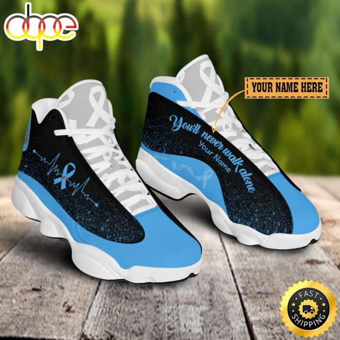 Diabetes Awareness You'll Never Walk Alone Custom Name Air Jordan 13 Shoes