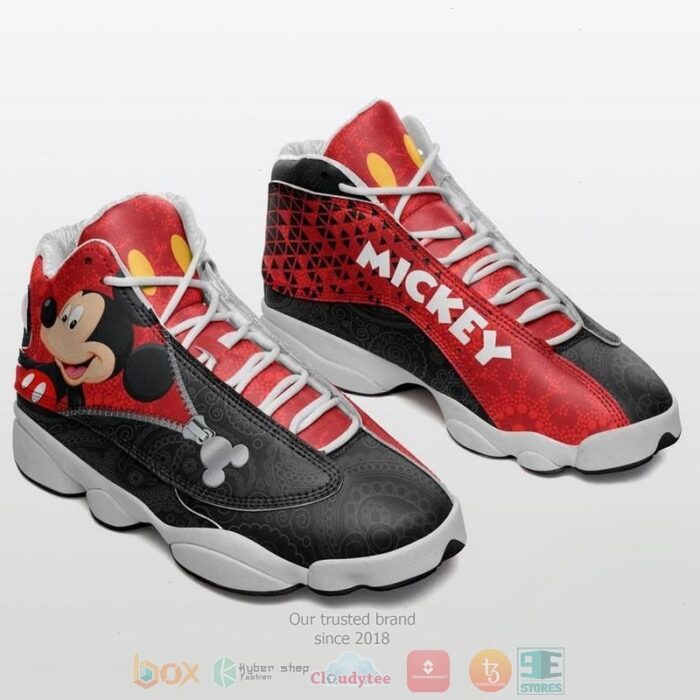 Disney Mickey Mouse Black Red Air Jordan 13 Shoes