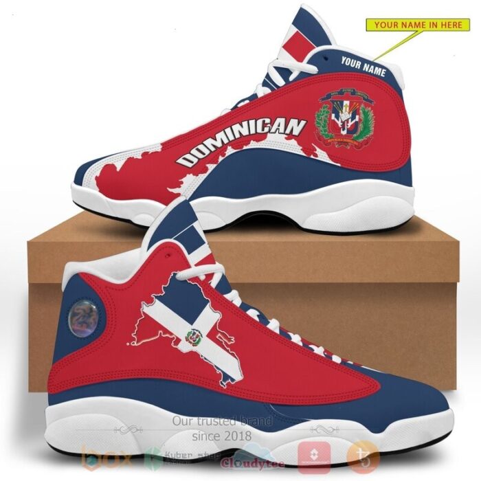 Dominican Personalized Red Air Jordan 13 Shoes