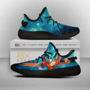 Dragon Ball Shoes Son Goku Yeezy Sneakers Blue Galaxy T02099