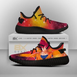 Dragon Ball Shoes Son Goku Yeezy Sneakers Red Hair T02098