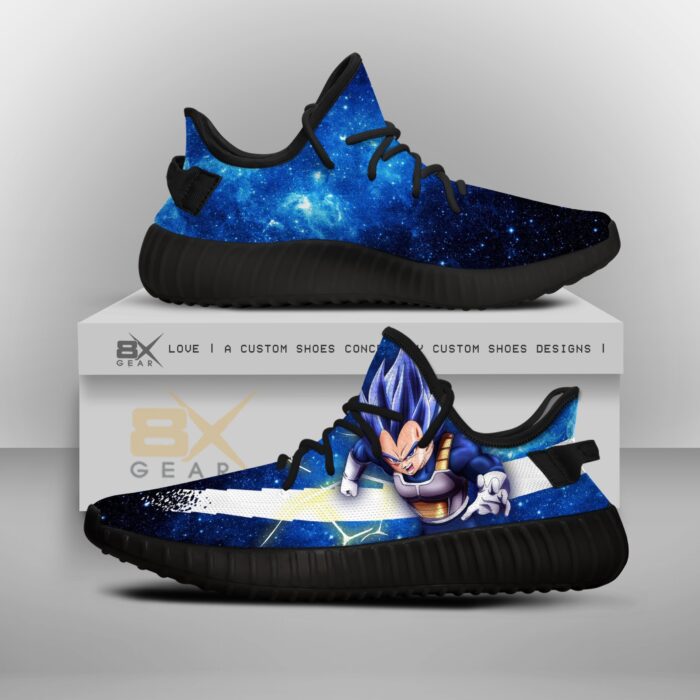 Dragon Ball Shoes Vegeta Yeezy Sneakers Deep Blue Galaxy T02097