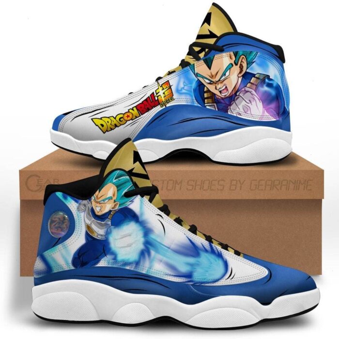 Dragon Ball Vegeta Super Saiyan Blue Air Jordan 13 Sneaker Shoes