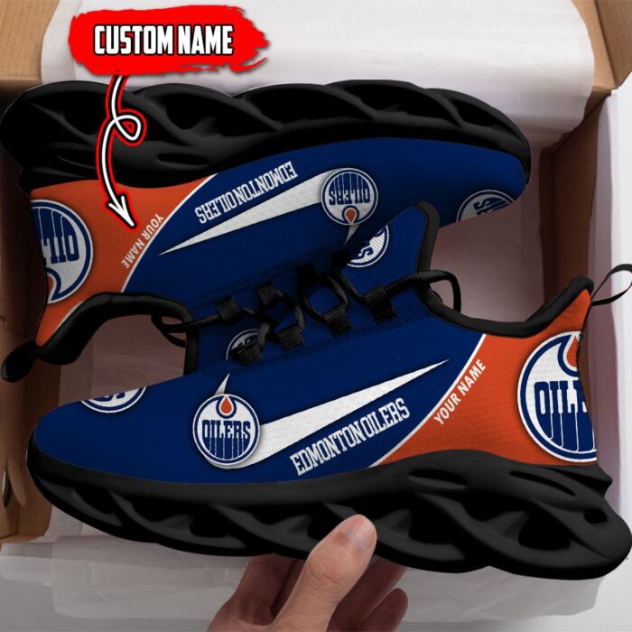 Edmonton Oilers Custom Name NHL New Max Soul Shoes