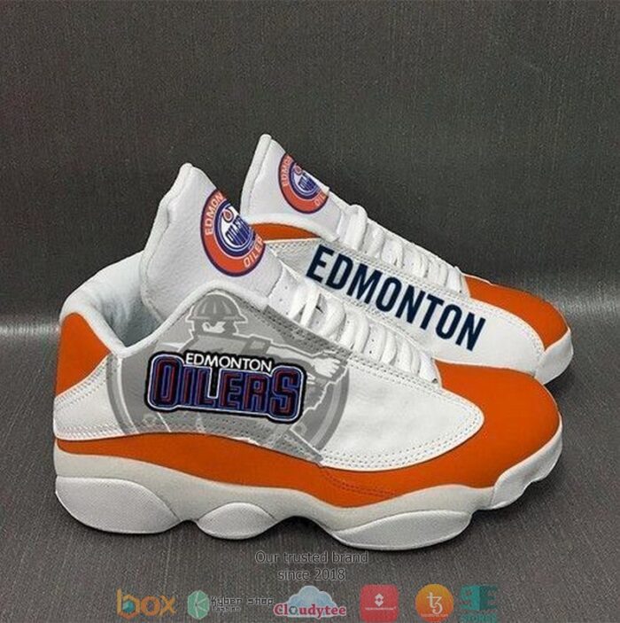 Edmonton Oilers Nhl Football Teams Big Logo 30 Air Jordan 13 Sneaker Shoes