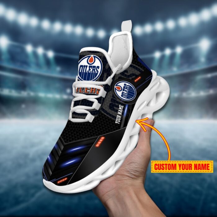 Edmonton Oilers Personalized NHL Sport Black Max Soul Shoes