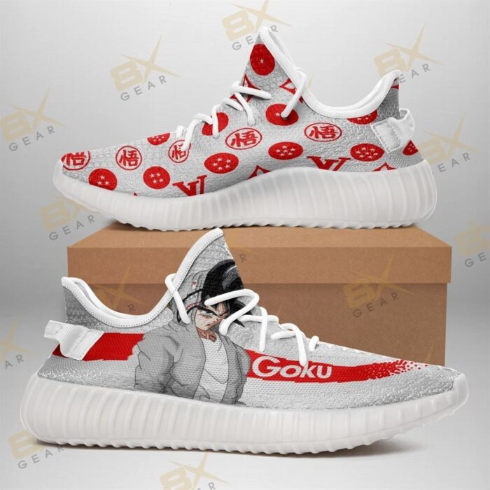 Fashion Goku Yeezy Sneakers For Dragon Ball Fan Gift Idea Yeezy Sneakers Shoes White