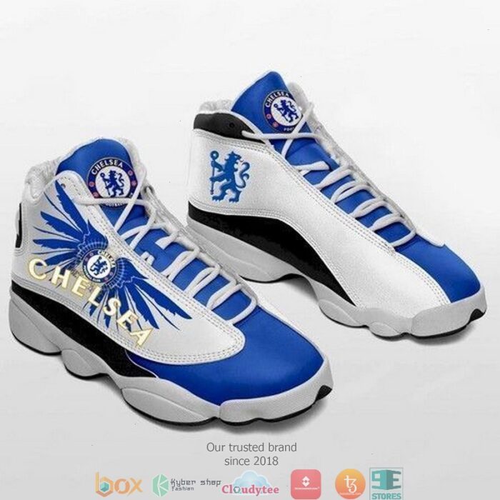 Fc Chelsea Football Teams Big Logo Air Jordan 13 Sneaker Shoes