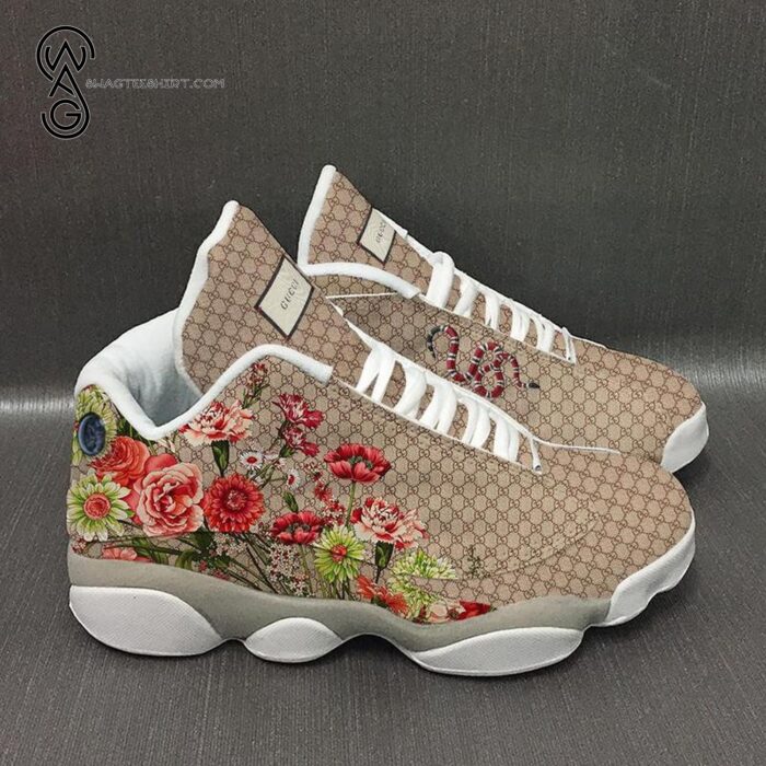 Floral Gucci Classic Symbol Air Jordan 13 Sneakers