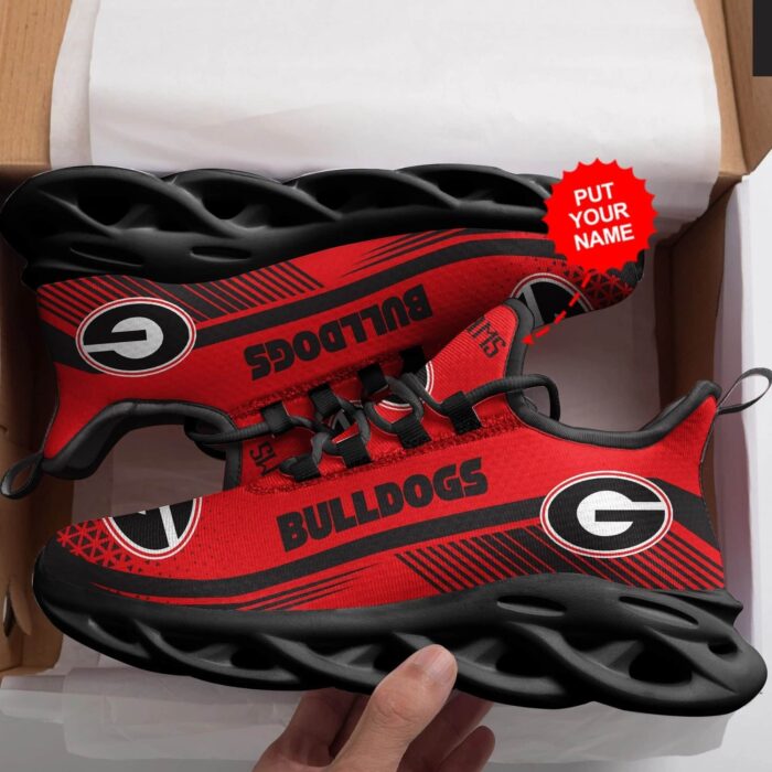 Georgia Bulldog Black Custom Max Soul Shoes