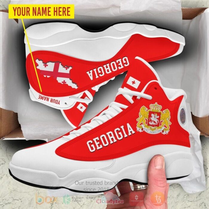 Georgia Personalized Red Air Jordan 13 Shoes