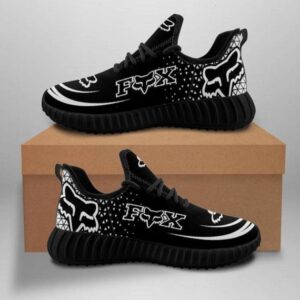 Gift For Racing Lover Black And White Fox Racing Yeezy Shoes Hg