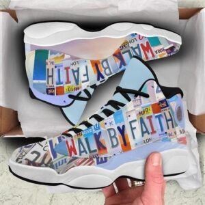 God Walk By Faith All Over Print Air Jordan 13 Sneakers