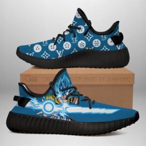 Gogeta Dragon Ball Yeezy Sneakers Shoes Black