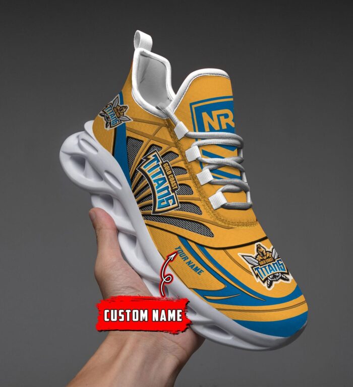 Gold Coast Titans Custom Name NRL Max Soul Shoes