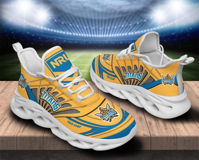 Gold Coast Titans Custom Name NRL Max Soul Shoes