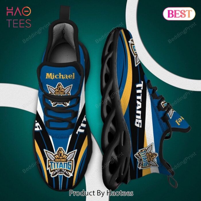 Gold Coast Titans NRL Custom Name Max Soul Shoes