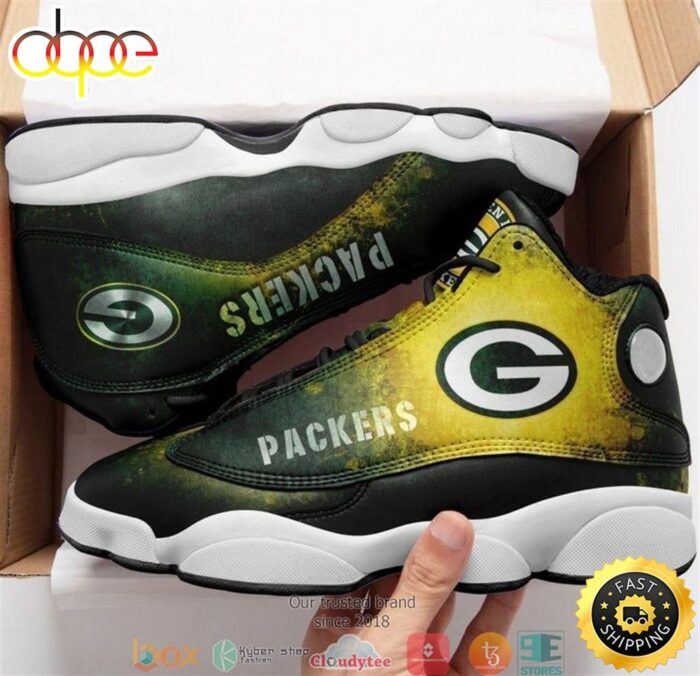 Green Bay Packer NFL Big Logo Football Team 3 Air Jordan 13 Sneaker Shoes