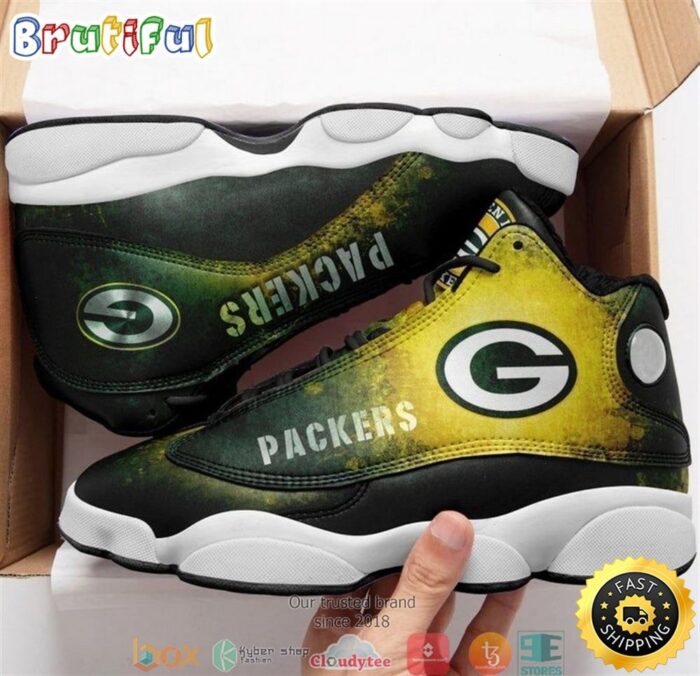 Green Bay Packer NFL Big Logo Football Team 3 Air Jordan 13 Sneaker Shoes