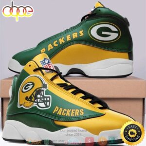 Green Bay Packer Nfl Football Helmet Football Team 6 Air Jordan 13 Sneaker Shoes