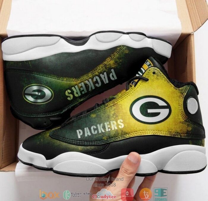 Green Bay Packer Nfl Big Logo Football Team 3 Air Jordan 13 Sneaker Shoes