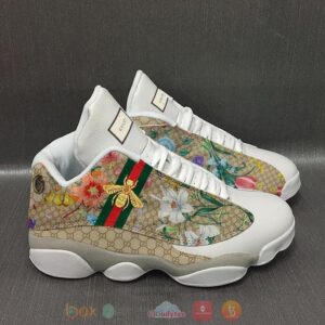 Gucci Bee Gold And Flower Air Jordan 13 Shoes