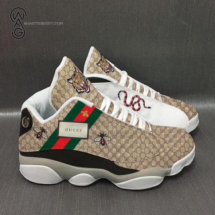 Gucci Bee Snake And Tiger Monogram Air Jordan 13 Sneakers