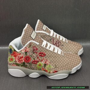 Gucci Brand Flowers Air Jordan 13 Shoes