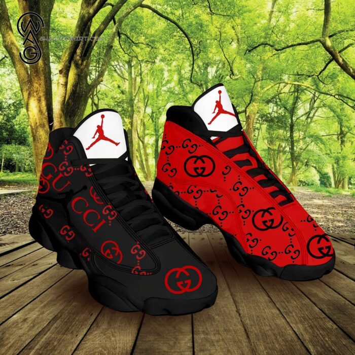 Gucci Classic Symbol Black And Red Version Air Jordan 13 Sneakers