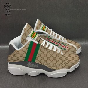 Gucci Classic Symbol With Striped Air Jordan 13 Sneakers