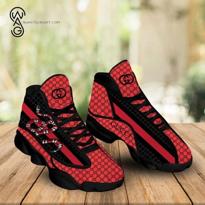 Gucci Snake Classic Symbol Black And Red Version Air Jordan 13 Sneakers