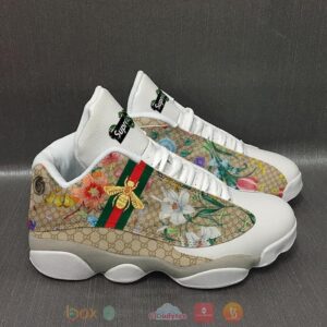 Gucci Superme Bee And Flower Air Jordan 13 Shoes