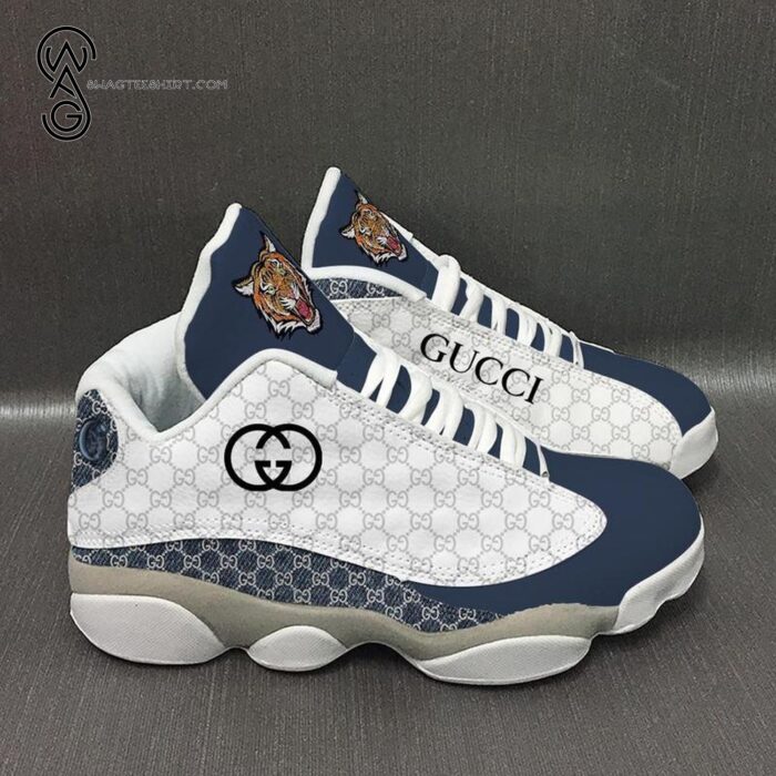 Gucci Tiger Classic Symbol Navy And White Version Air Jordan 13 Sneakers