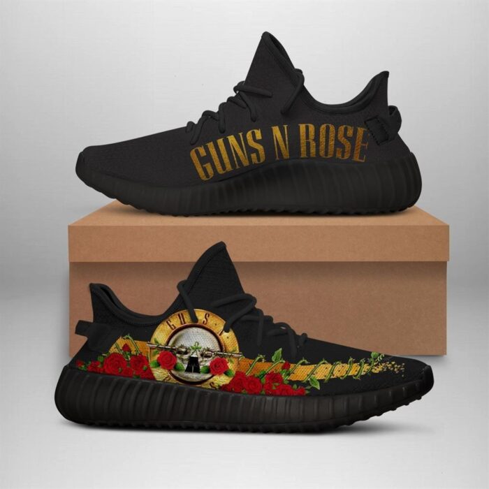 Guns N Roses Black Band Runing Yeezy Shoes Sport Sneakers