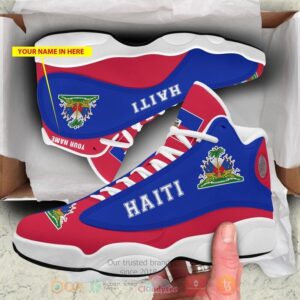 Haiti Personalized Red Blue Air Jordan 13 Shoes