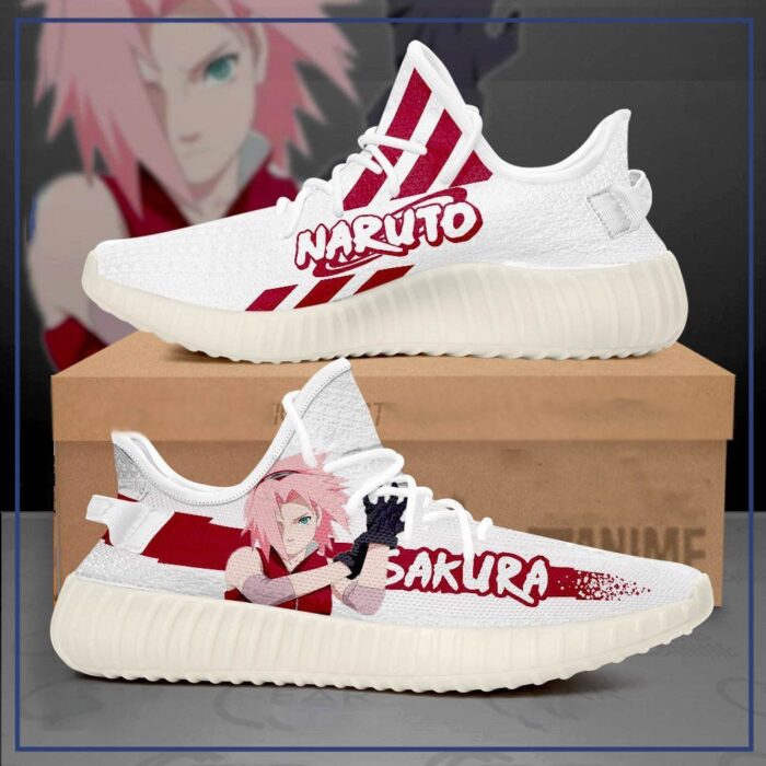 Haruno Sakura Naruto Yeezy Shoes Gift Idea For Him Son Boyfriend Father's Day