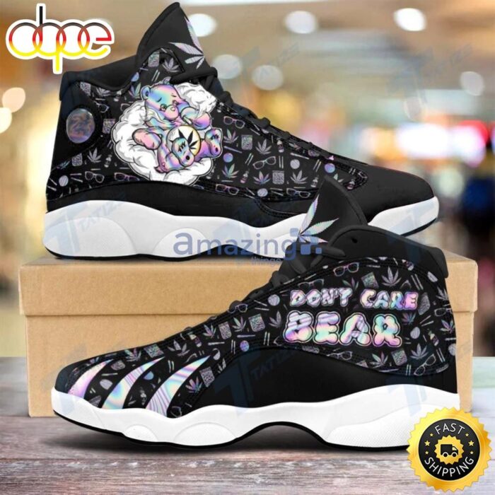 Hippie Weed Dont Care Bear Hologram Air Jordan 13 Sneakers Shoes For Men And Women