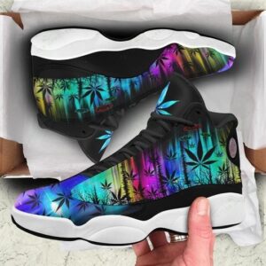 Hologram Weed Leaf Alien All Over Printed Air Jordan 13 Sneakers