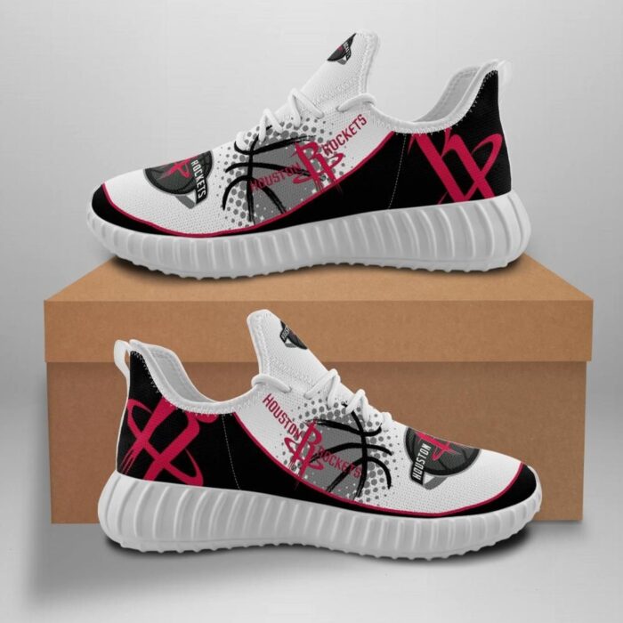 Houston Rockets Unisex Sneakers New Sneakers Basketball Custom Shoes Houston Rockets Yeezy Boost