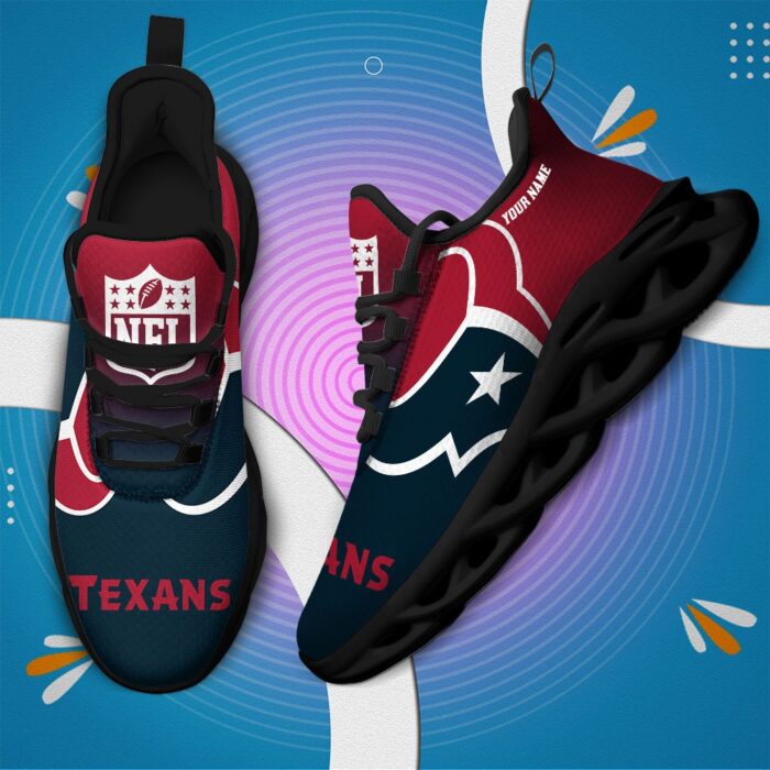 Houston Texans Personalized Custom Name Max Soul Shoes