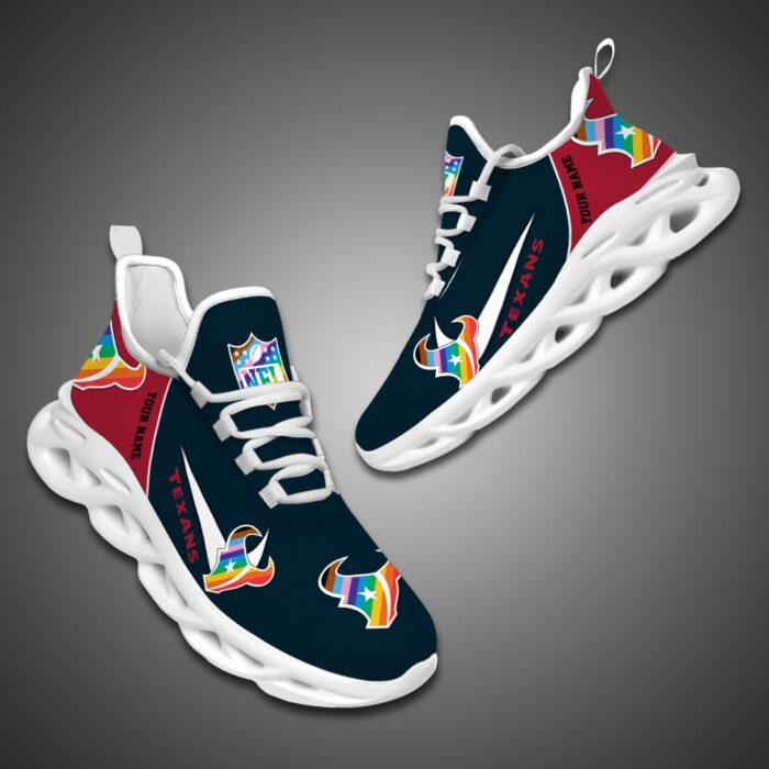 Houston Texans Personalized Pride Month Luxury NFL Max Soul Shoes Ver 2