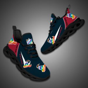 Houston Texans Personalized Pride Month Luxury NFL Max Soul Shoes Ver 2