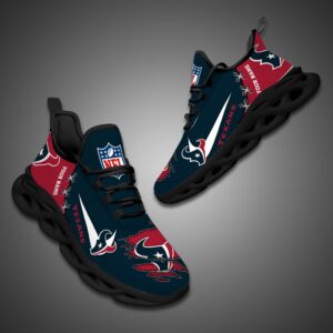 Houston Texans Personalized Ripped Design NFL Max Soul Shoes