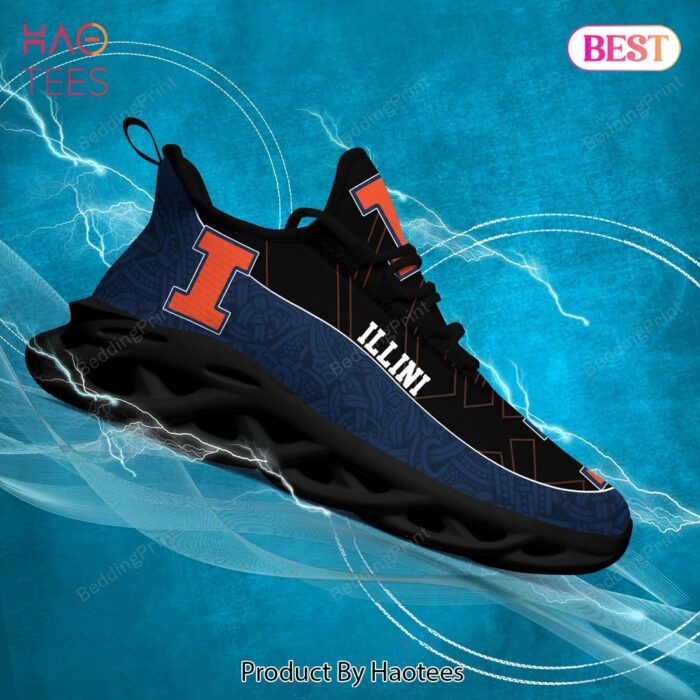 Illinois Fighting Illini NCAA Black Blue Color Max Soul Shoes