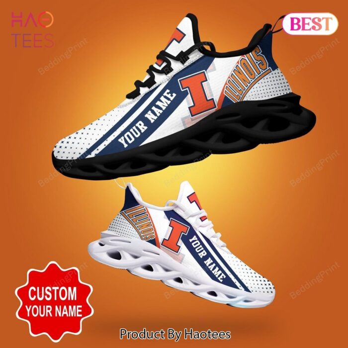 Illinois Fighting Illini NCAA White Blue Max Soul Shoes